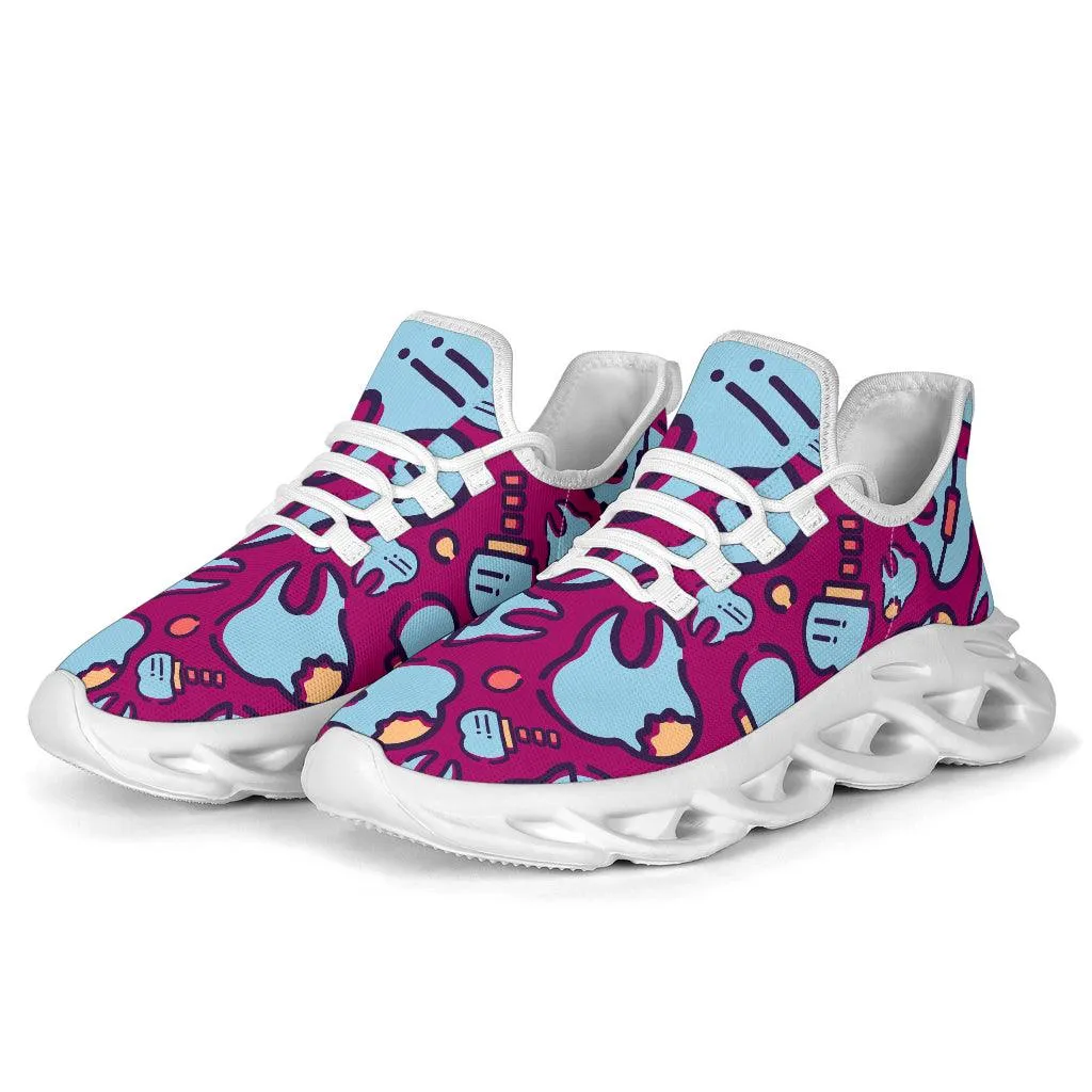 Dentist Blue and Pink Sneakers - White