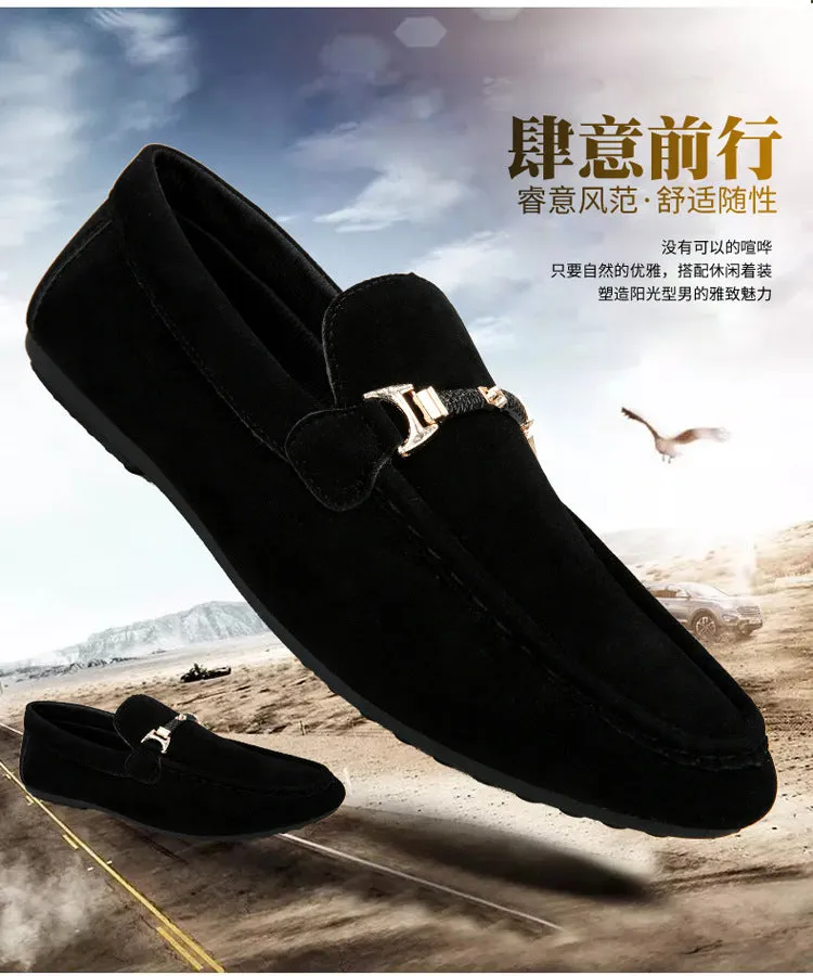 Designer Shoes Men Zapatos De Hombre Slip-On Leather Shoes Casual Male Shoes Adult Red Driving Moccasin Soft Non-slip Loafers
